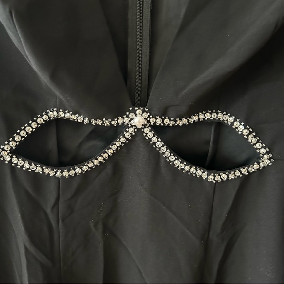 NWT Mac Duggal 2630 Puff Sleeve Cutout Column Gown - Picture 6 of 8